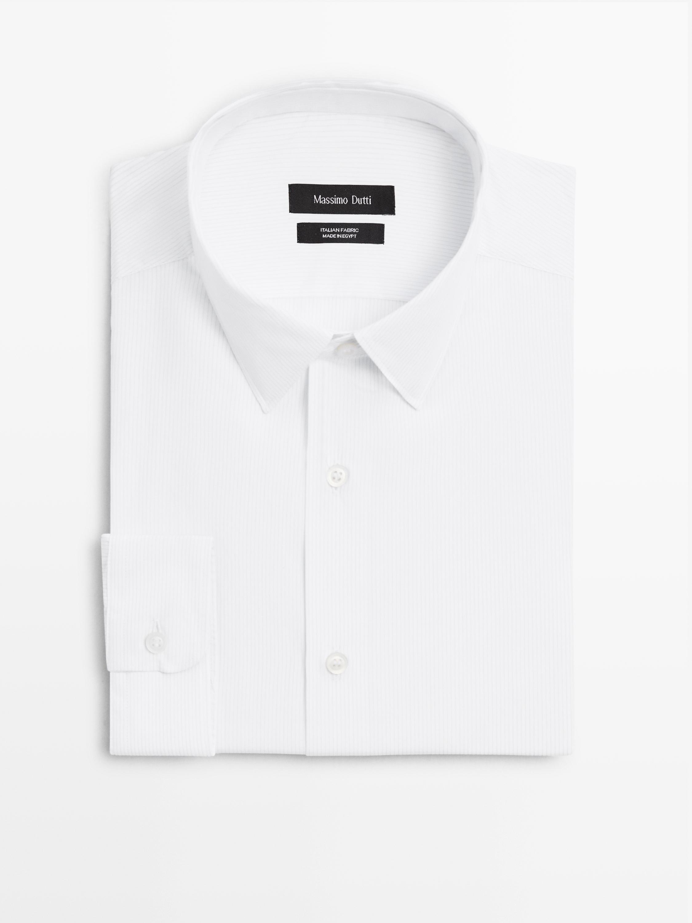 Chemise slim en popeline 100 % coton